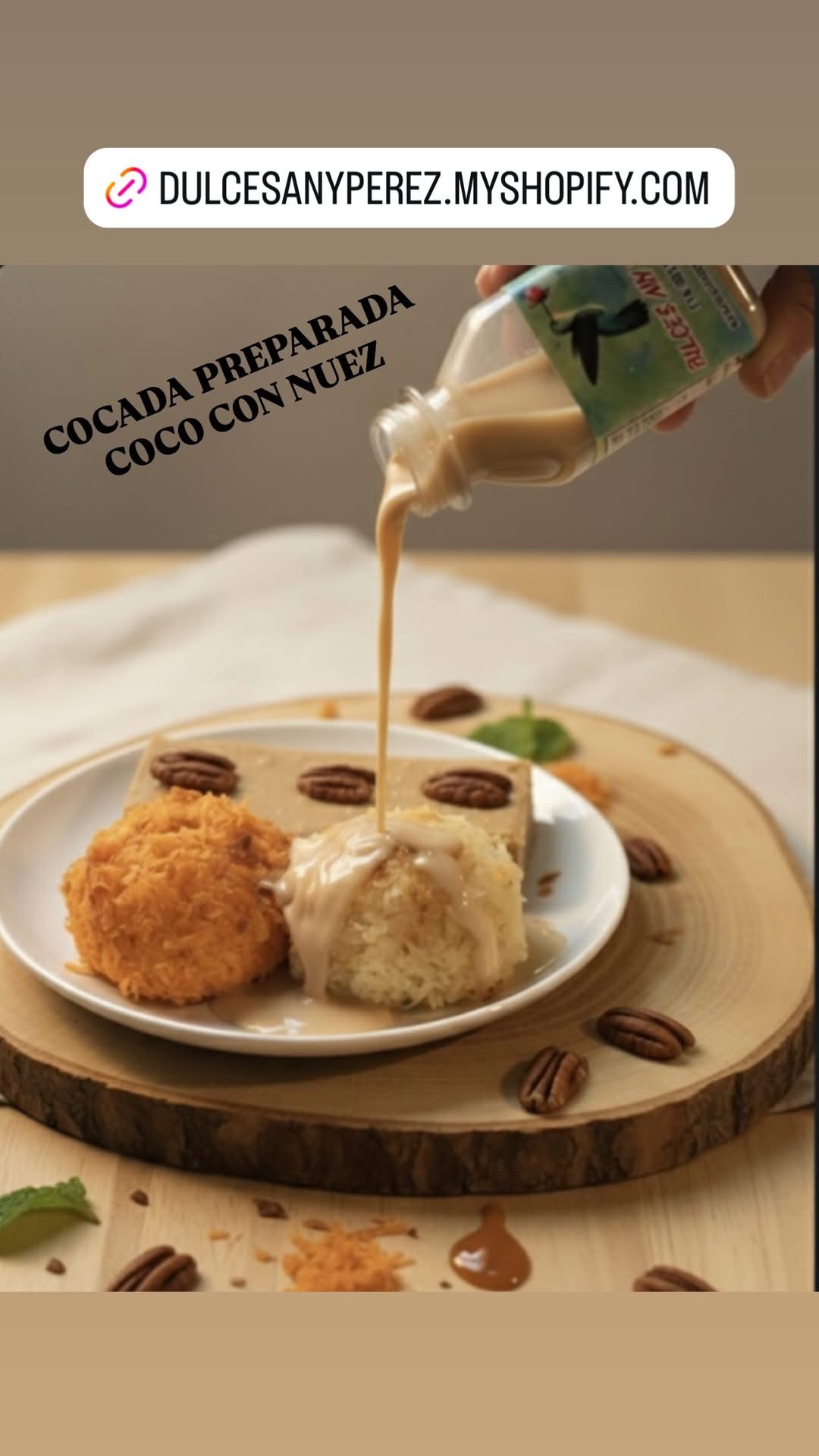 Cocada preparada de coco con nuez